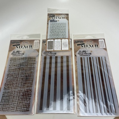 Tim Holtz  Layering Stencil Stampers Anonymous 4 Item Lot