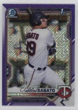 2021 Bowman Chrome Prospects Mega Box Purple Mojo Refractor Aaron Sabato 0x2s