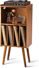 Modern Vinyl Record Storage Cabinet - Acacia Wood-