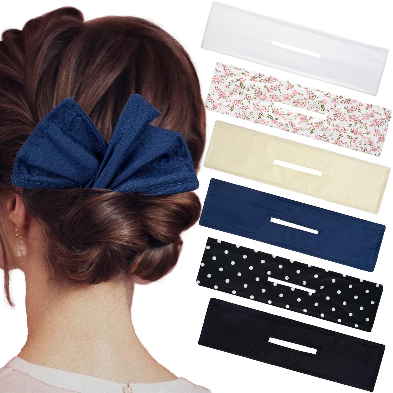 Moño francés de 6 colores para mujer, accesorio para moño de rizo relajado