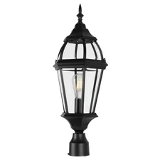Outdoor Post Light, 25 Inch Lamp Post Light Fixture, Modern Waterproof Outsid...