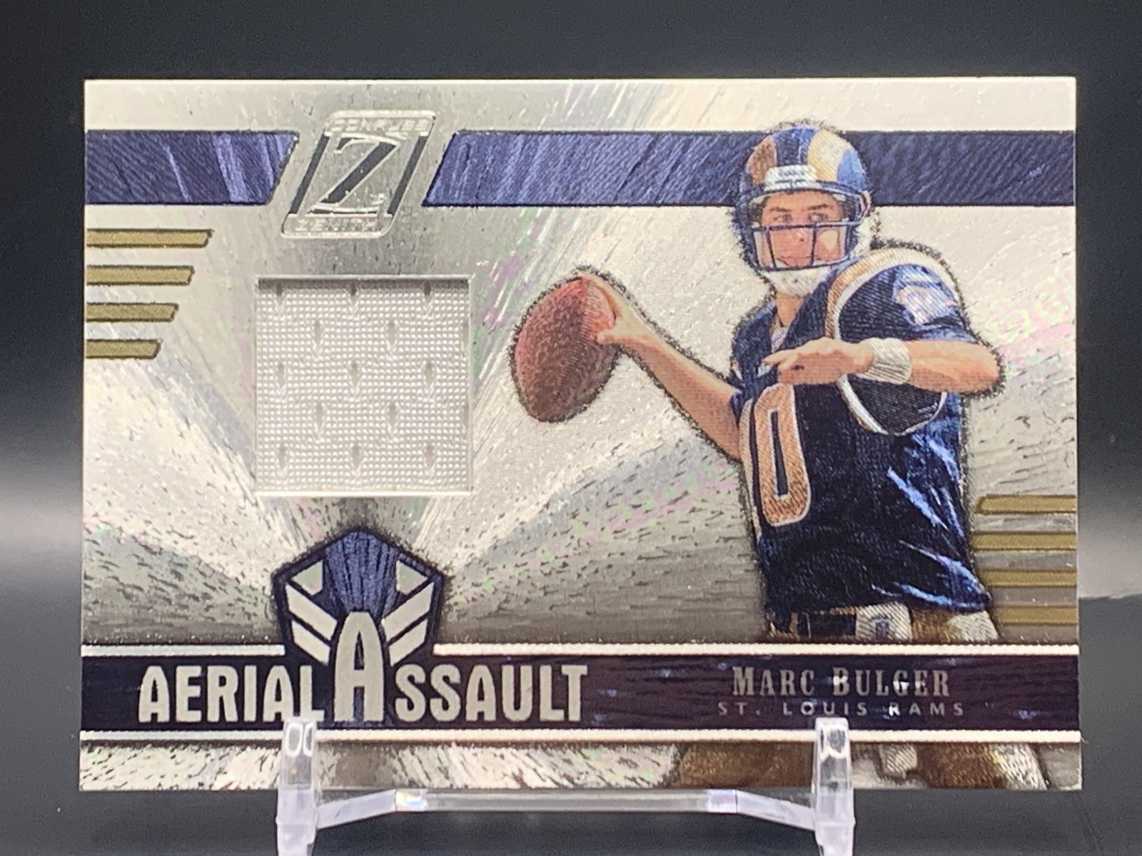 2005 Donruss Zenith Marc Bulger Aerial Assault Game Worn Patch /250 - Rams