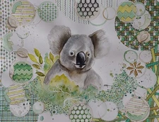 Koala. 11x14" Mixed media on paper. Original art by artist Amie Hanusosky 