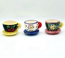 Mary Engelbreit Votive Candle Tea Light Cup Saucer Candleholders Three New Box