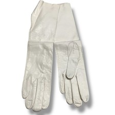 Gaymode Vintage White Long Leather Gloves Dead Stock Women  s Size 7 Formal 15  