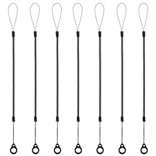 8 Pack Pen Leash Plastic Elastic Lanyards Pens Adjustable Neck Black Lanyard