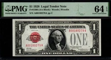 FUNNY BACK 1928 $1 BEAUTIFUL Legal Tender United States Note!