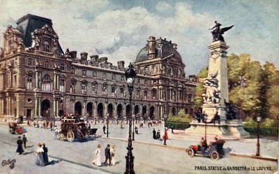 PARIS STATUE de GAMABETTA LE Louvre 1909