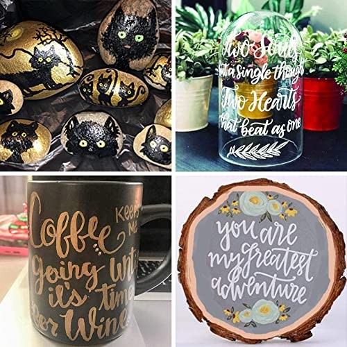  Permanent Paint Markers Pens - 3 Pack Oil Based Paint Pens, Medium Tip, Black