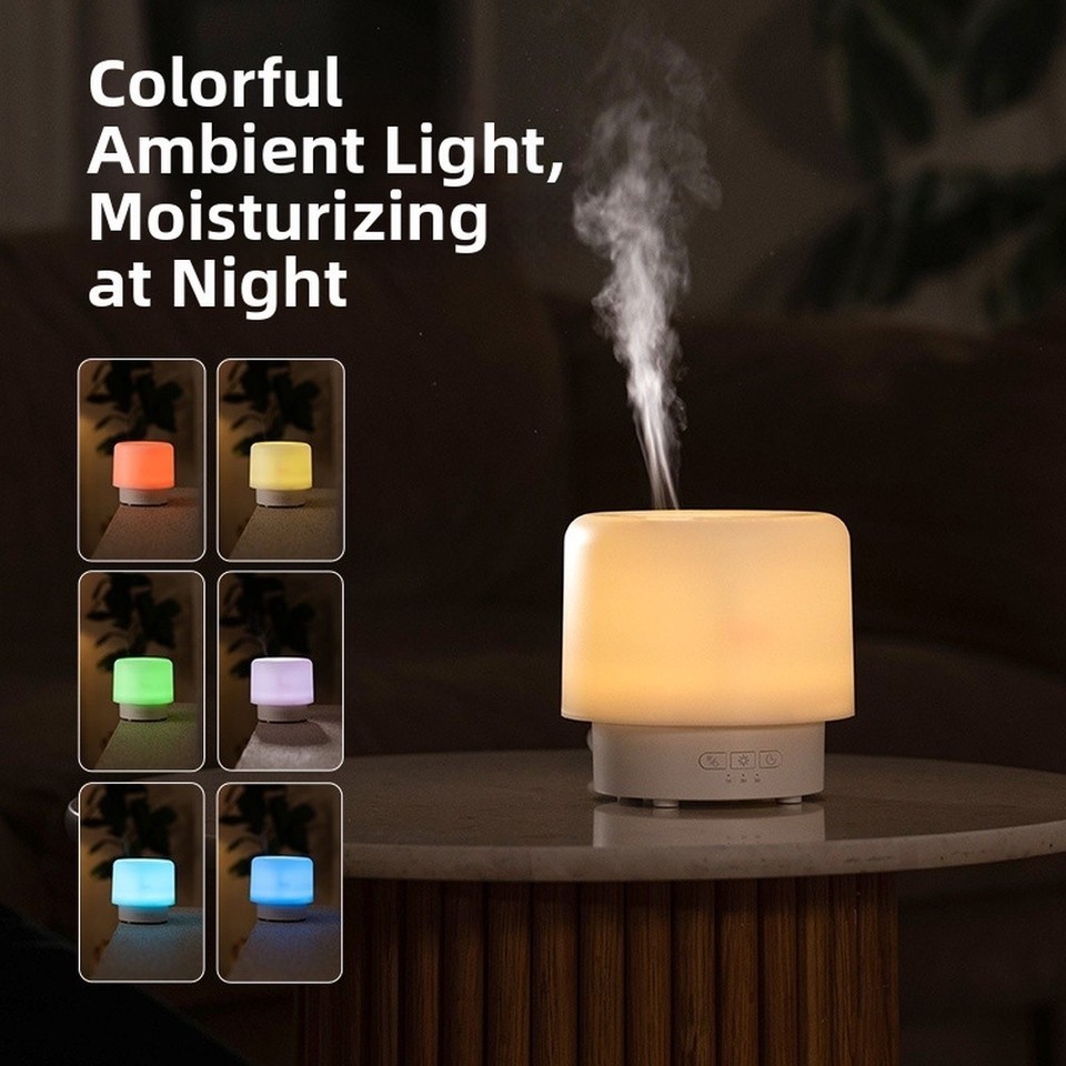 Color Led Light Diffuser Aroma Diffuser with 360 Rotation 7 Color LED Light 300ml Humidifier USB ...