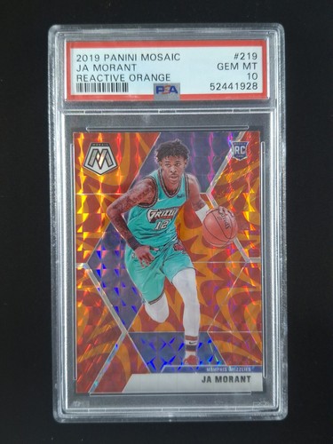 2019-20 Panini Mosaic JA MORANT Rookie RC Reactive Orange Grizzlies #219 PSA 10