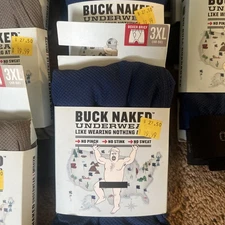 Duluth Trading Company Mens Buck Naked Boxer Brief Underwear 3XL Blue Gray Green