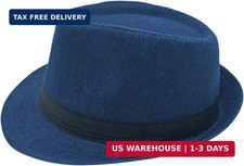 Unisex Classic 1920s Fedora Hat Short Brim Panama Trilby Hat Casual Jazz Cap for