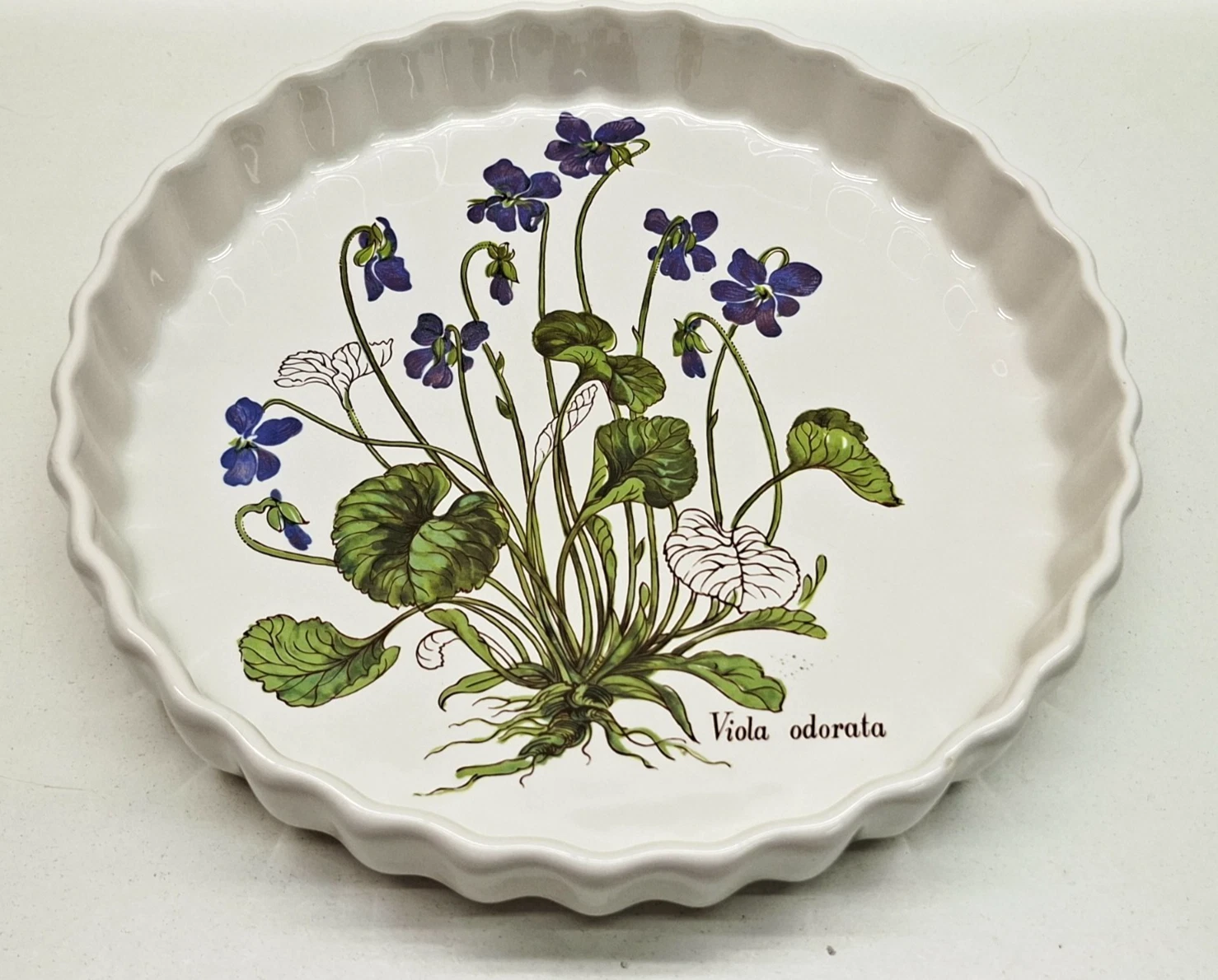 Viola Odorata Ceramic Pie Tart Dish or Serving Plate