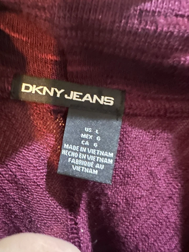 Suéter Pullover DKNYC Angora Lana Cachemira Cuello Tortuga Manga Larga Púrpura Grande Foto 2 de 4