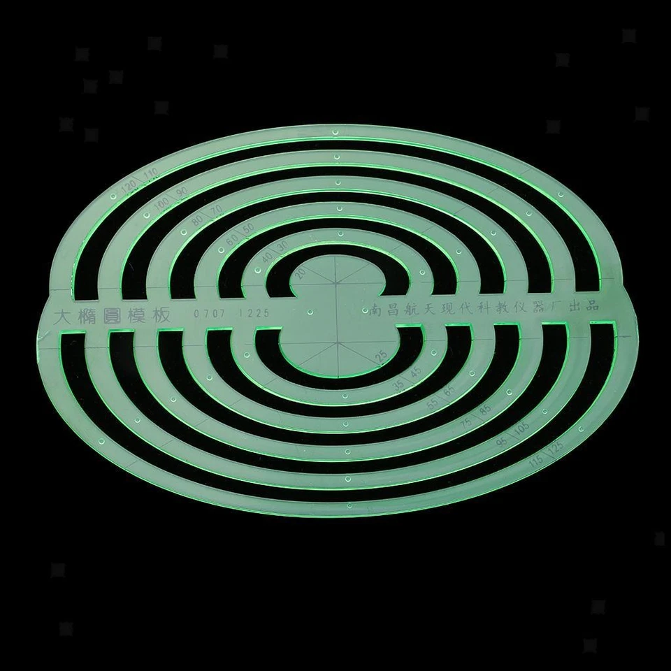 Plantillas de dibujo de plástico de 1 pieza reglas geométricas de medición grandes ovaladas Foto 2 de 4