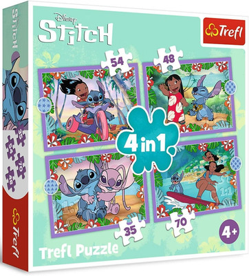 NEW Trefl Jigsaw Puzzle 4 in 1 Pieces 4+ Age Lilo and Stitch's Wacky Day