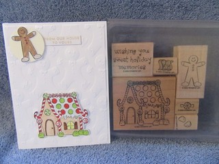 stampin up SWEET HOLIDAYS gingerbread house man candy card