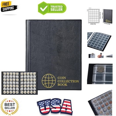 350 Pockets Coin Albums - 35x30 mm/1.3x1.1 inch Pocket Black Coin Book 10 Pag...
