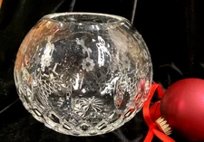 ROGASKA GALLIA Rose Bowl Vase 5 1/4" H x 6" D  Acid Etched Flowers ~ EXCELLENT