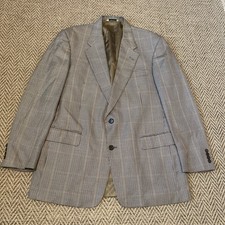 Vtg Evan Picone Mens Silk Wool Houndstooth Blazer Sport Coat Jacket Size 42L