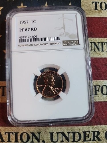1957 Lincoln Wheat Cent PF 67 RD NGC