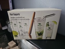 Pier 1 Imports Set Bicchieri da Cocktail Mojito 9 Pezzi con Accessori e Attrezzi.