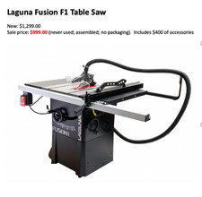 Laguna Fusion F1 Tablesaw New