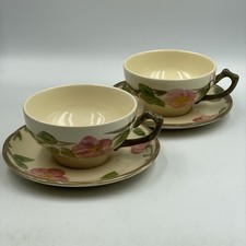 2 x Franciscan 'Desert Rose' Cups & Saucers •  Floral Pattern Coffee/Tea Cup