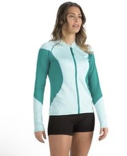 Sea Doo Women's Long Sleeve Top Jacket Rash Guard Large Green UV Protection NEW