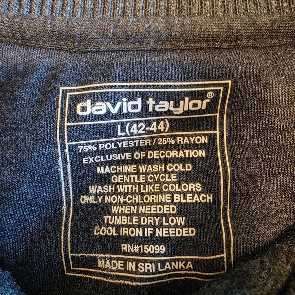 Sudadera polo gris manga larga David Taylor para hombre talla grande (42-44) Foto 3 de 4