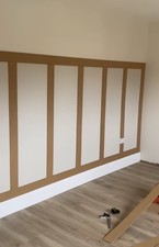 6x MDF Strips 100cm x 10cm Paintable Wall Panelling Strips Shaker MDF Panels DIY