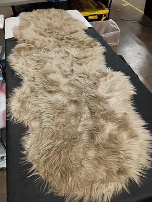 Sheep Skin Faux Fur Beige 2 X 6 Speciality Rug