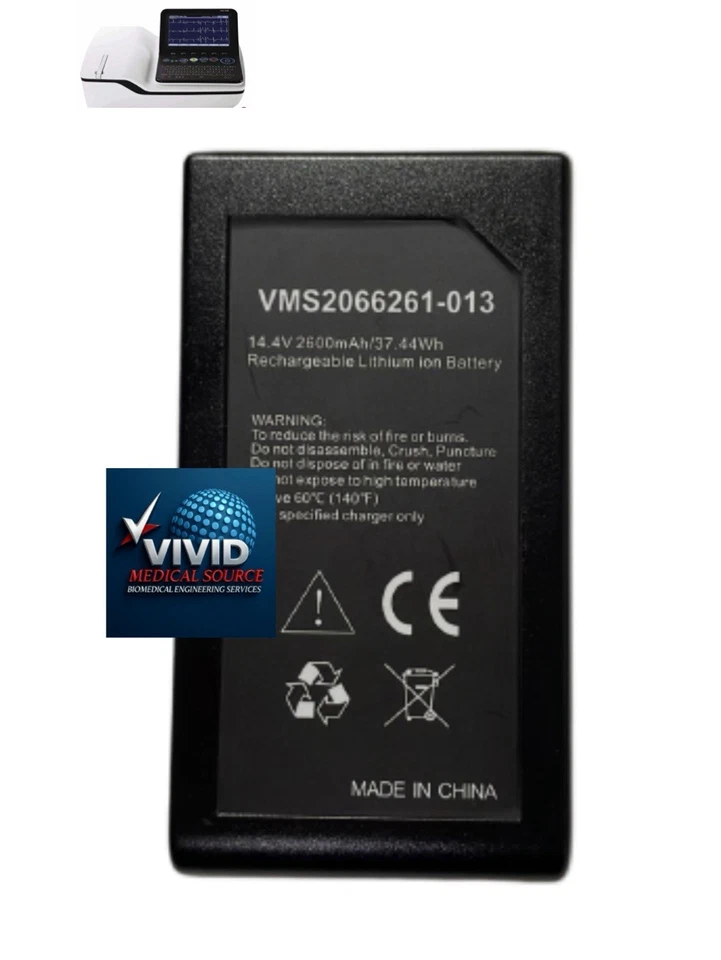 VIVID MEDICAL SOURCE BATTERY 3400mAh 2056410-001 2066261-013 M2834 For GE EKG Mac 2000 New 1 Yr War