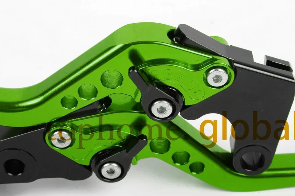 Palancas de freno de embrague CNC verdes cortas para Kawasaki Ninja 300R 2013-2017  Foto 2 de 4