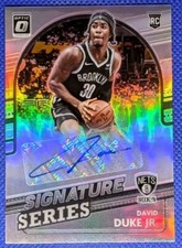2021-22 Donruss Optic DAVID DUKE JR RC #SS-DDJ Signature Series Prizm Nets