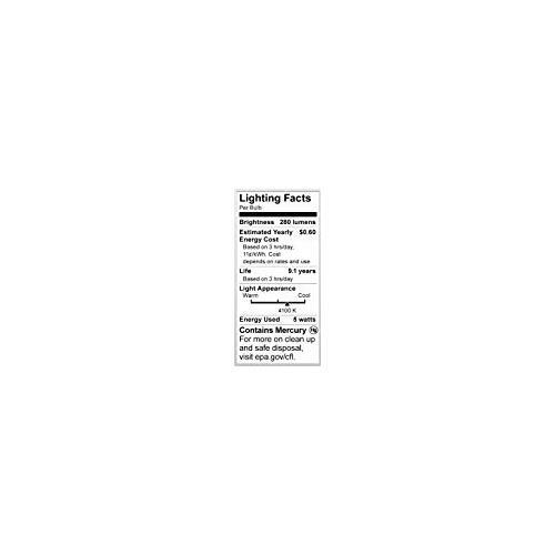 S7265 5W E12 Base T2 Mini Spiral 4100K Equivalent 30W Lamp Enclosed Fixtures - Picture 3 of 5