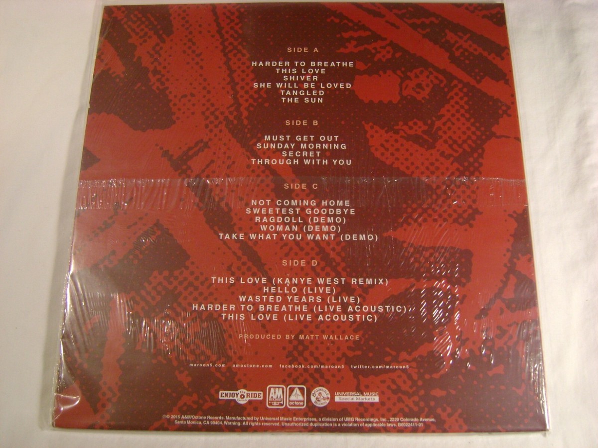 MAROON 5 Songs About Jane Limited Pressing Maroon Vinyl Limited