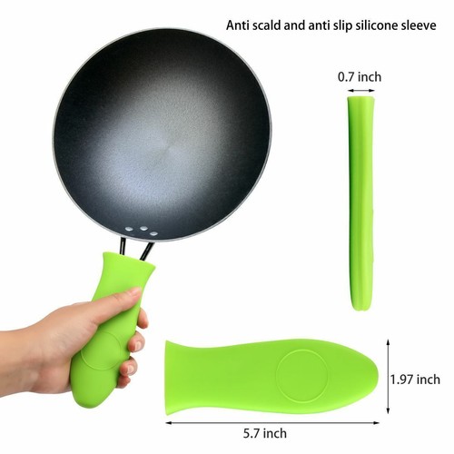 Supporto silicone ghisa padella calda manico coperchio pentola padella manico caldo - Foto 2 di 16