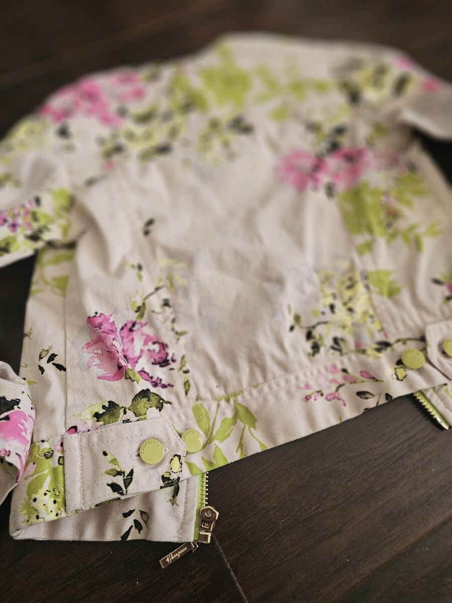 Choupette Pink And Green Kids Girls Floral Zipper Jacket Choupette Pink And Green Kids Girls Floral Zipper Jacket