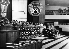 Congress Berlin View Presidium during opening speech ChairmanHerbe- Old Photo