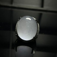Real Natural Inlay high Ice Burmese Jade Jadeite pigeon egg Amulet Rings