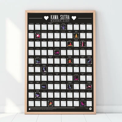 Gift Republic - Bucket List Rubbel Poster - 100 Kama Sutra Stellungen - Bild 1 von 3
