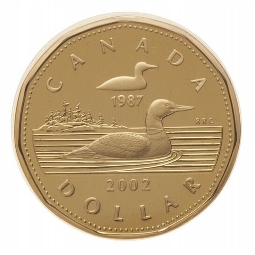 2002 Canada Going For The Gold 22Kt Plated Loonie/Stamps MacLean's Magazine Set - Picture 2 of 6