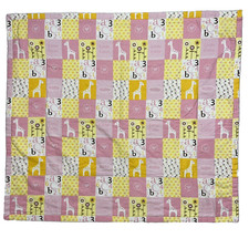 Baby Girl Blanket Handmade New Nursery Giraffe Numbers Flowers Polka Dot 32x35