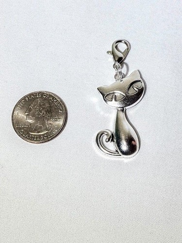 Cat Clip on Charm with Lobster Clasp - Picture 2 of 2