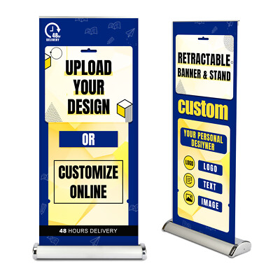 Retractable Roll Up Banner Stand with Customizable Full Color Design Banner