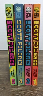 Scott Pilgrim Manga Lot Volumes 1, 3, 4, & 5 Comic Graphic Novel