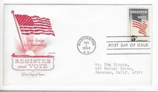 1964-FIRST DAY COVER-#1249-REGISTER AND VOTE