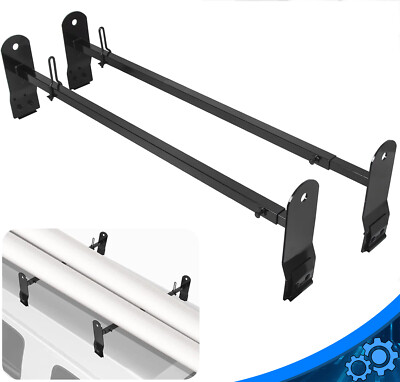 53''-66'' Roof Ladder Rack Rain Gutter For Express Savana Ford E Series 1999-2022